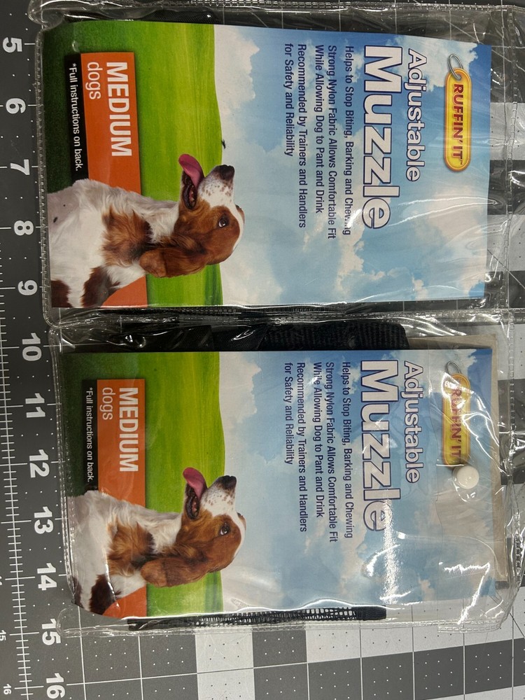 NOS 4-pack lot Westminster Ruffin' it Adjustable Dog Muzzle Medium & Small