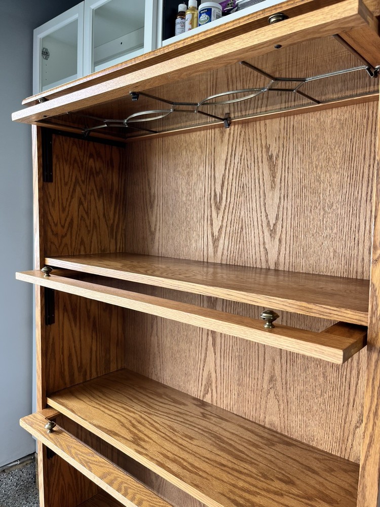 Antique Oak Four-Section Barrister Bookcase