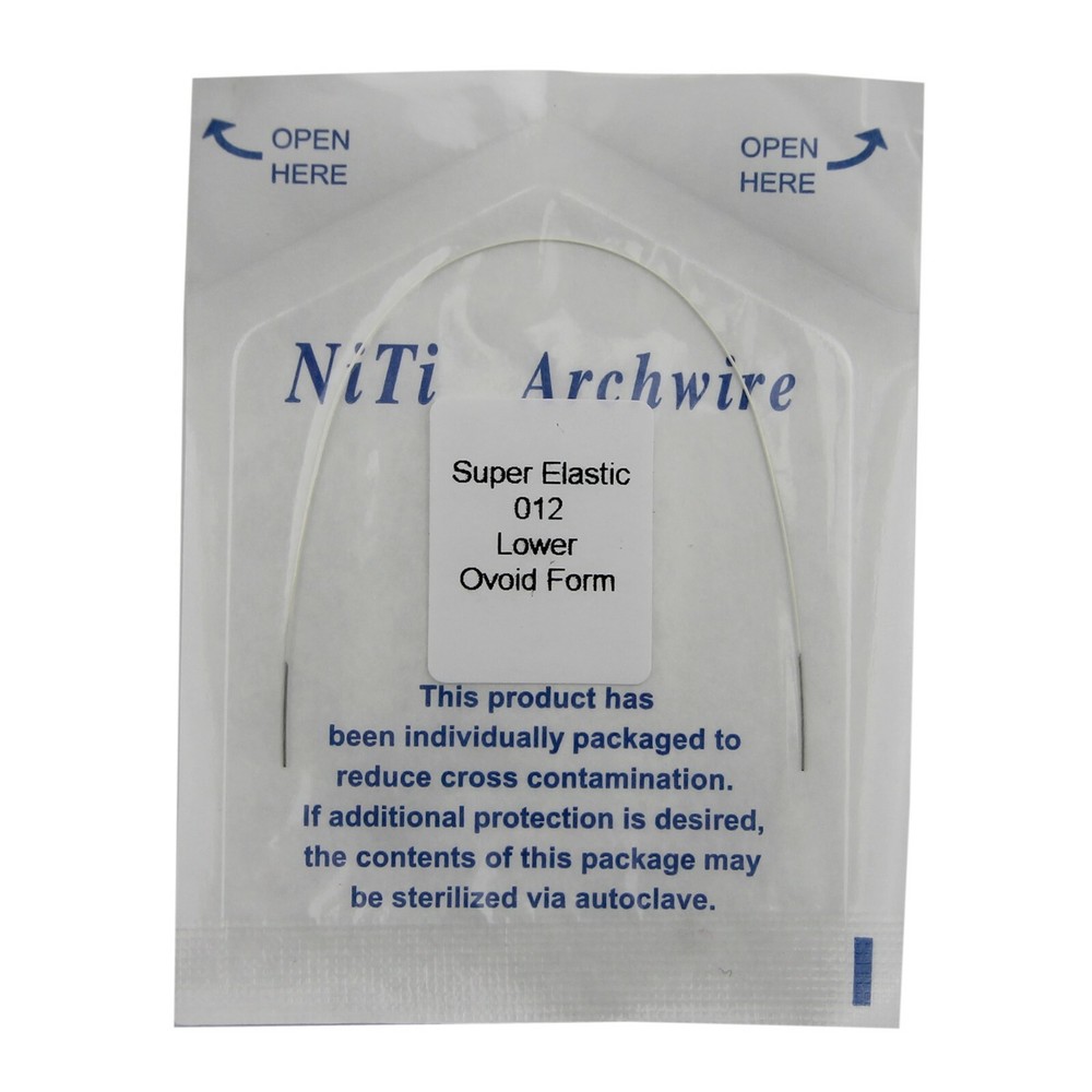 Dental Orthodontic Niti Arch Wire White Super Elastic Round Rectangular Ovoid