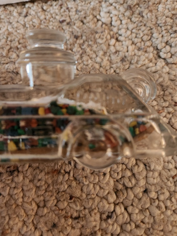 Vintage Glass Fire Truck Candy Container!
