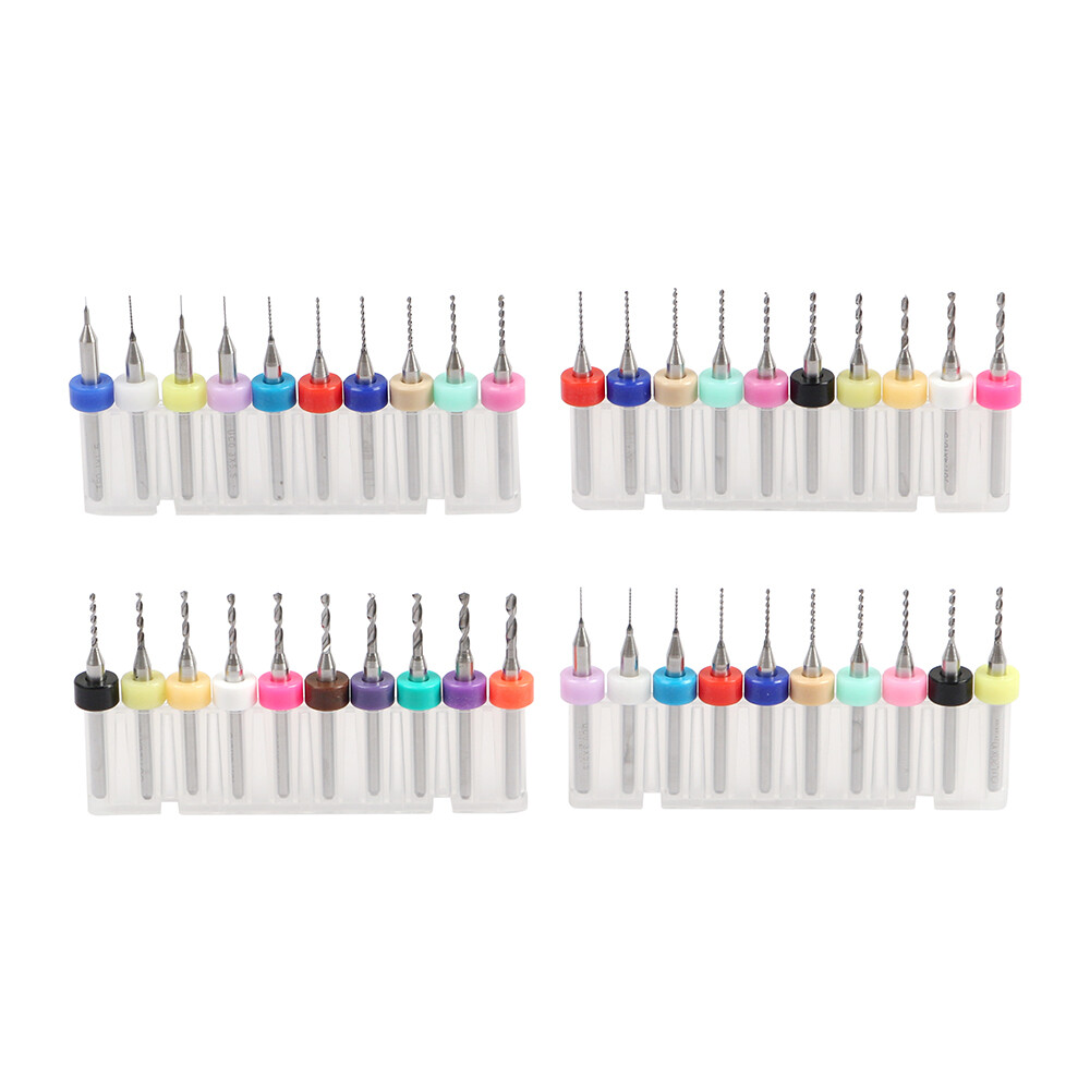 40PCS Carbide Micro Drill Bits Set 0.1-2.0mm PCB Driiling Bit for CNC Engraving
