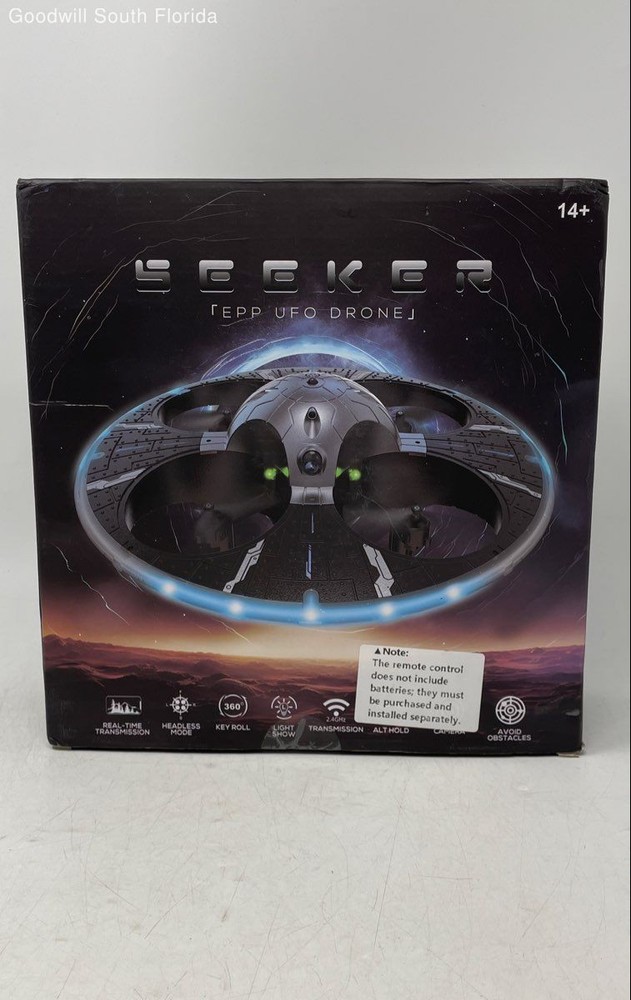 Seeker Metallic Gray Silver Remote Control EPP UFO Game Drone Not Tested
