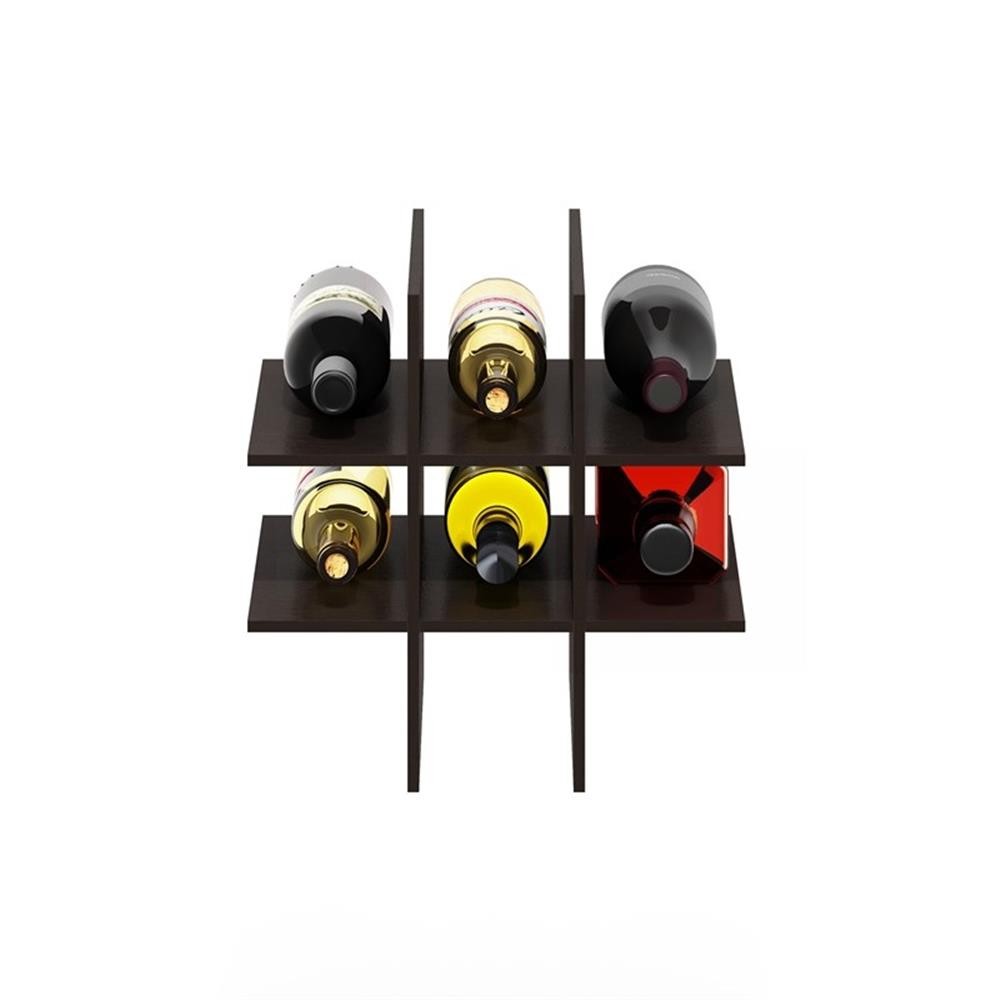 Pemberly Row 9-Compartment Bottle Storage Cube Organizer Insert in Dark Oak