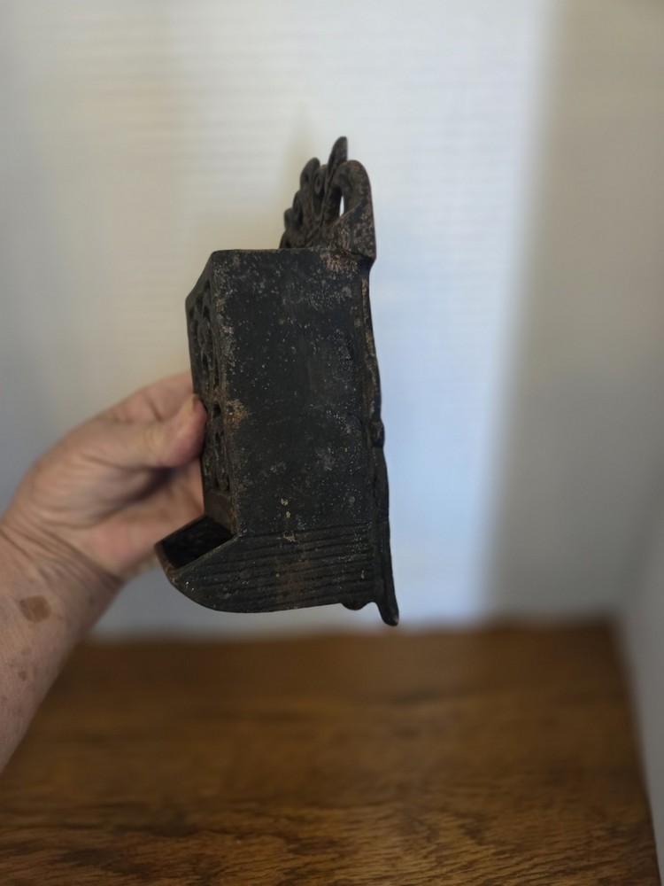 Vintage Cast Iron Match Box Holder Wall Mount