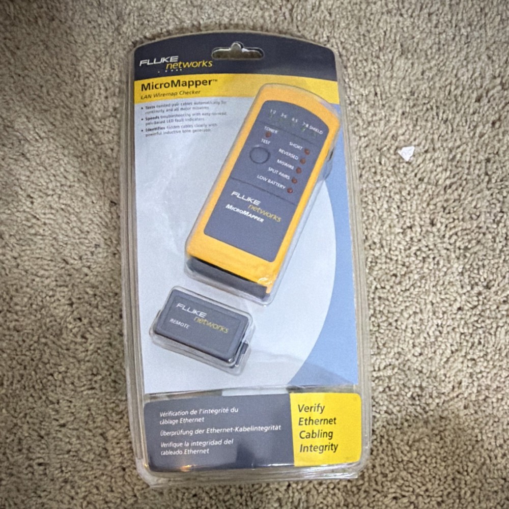 Fluke Networks MicroMapper LAN Wiremap Checker Twisted-Pair Cable Tester
