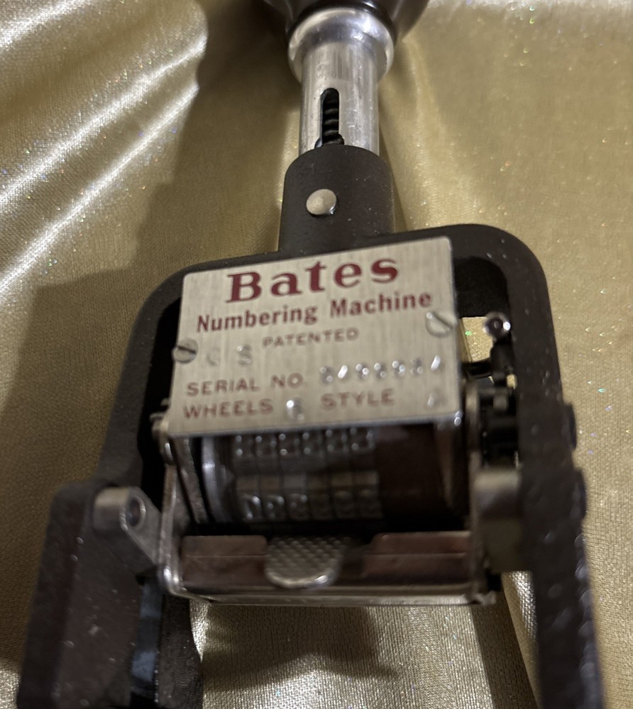 Vintage Bates Multi Movement 6 Wheel Numbering Machine Stamp 4 Function NOS