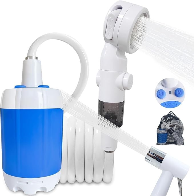 Portable Camping Shower - Rechargeable Electric Pump with Digital Display