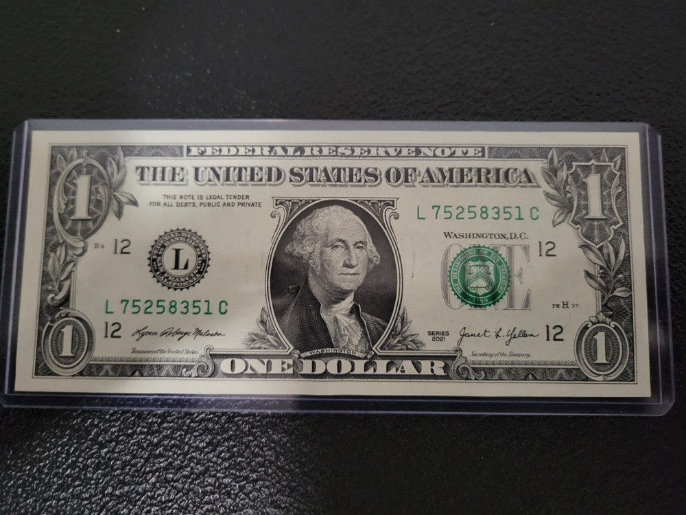 One Dollar Bill Ink Error, (BLEED THROUGH) 2021