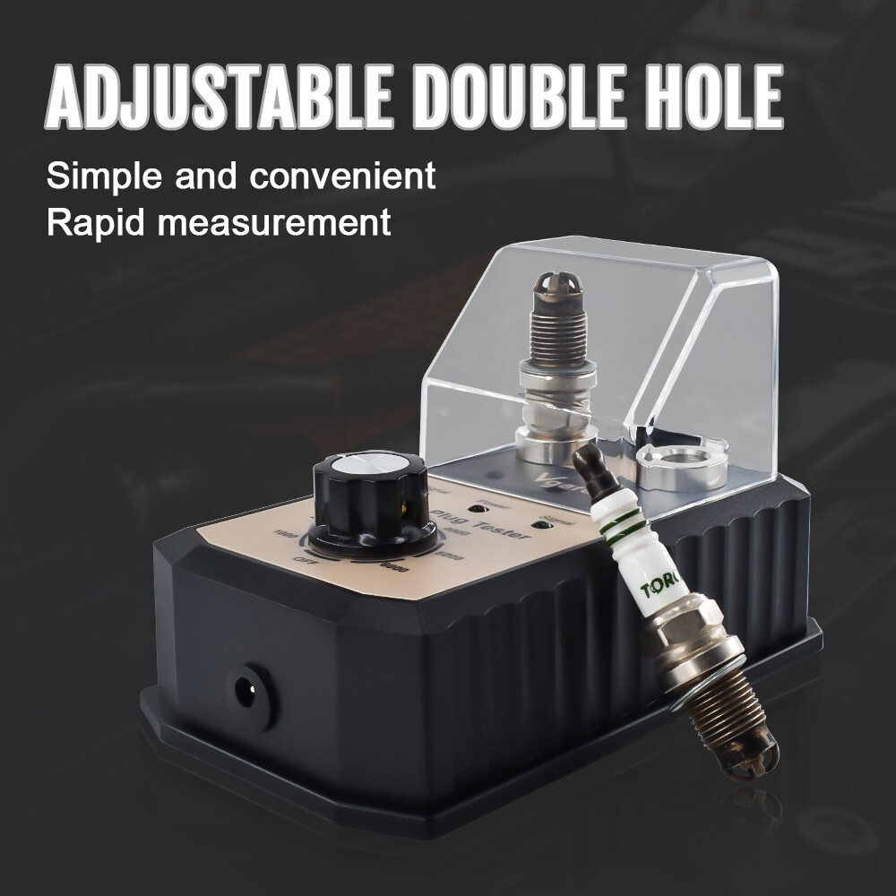 Spark Plug Tester Dual Hole Diagnostic Tool Gasoline Car Ignition Analyzer 12V