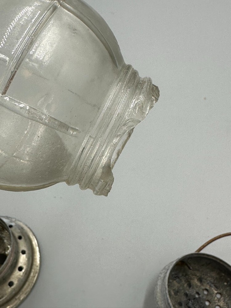 c. 1910 CANDLE Holder Figural LANTERN Glass CANDY CONTAINER A&E 456