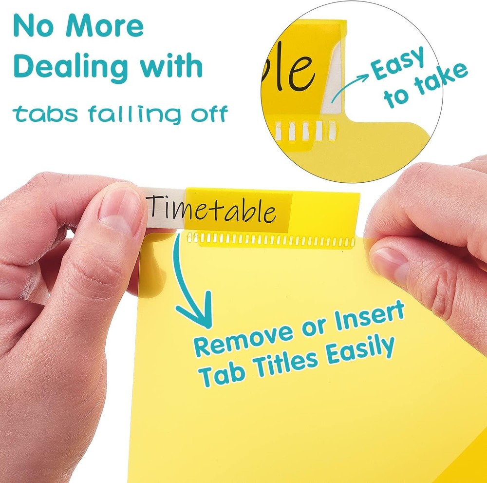 Plastic Binder Dividers with One Front Pocket and Tab Multicolor