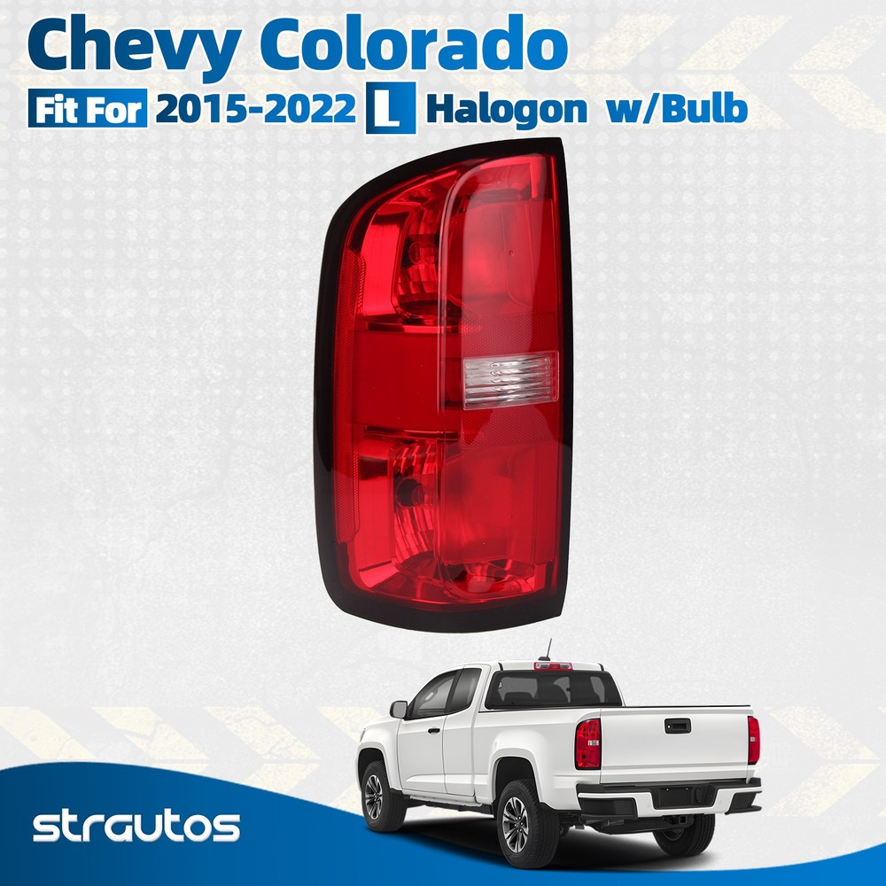 For 2015-2022 Chevrolet Colorado Halogen Tail Light W/Bulbs & Wires Left Driver