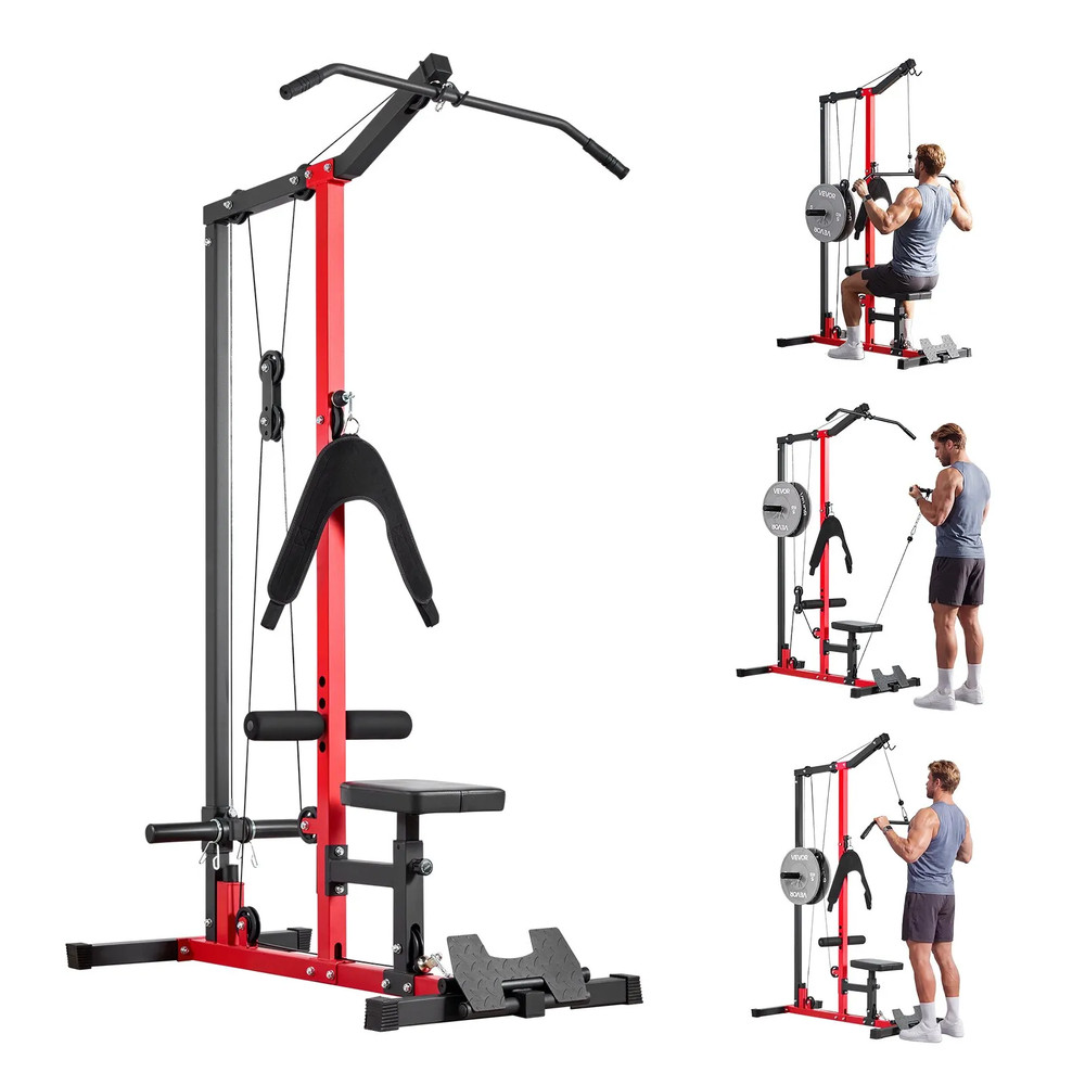 3-in-1 LAT Pulldown Machine Row Cable Machine Home Gym 400 lb Capacity