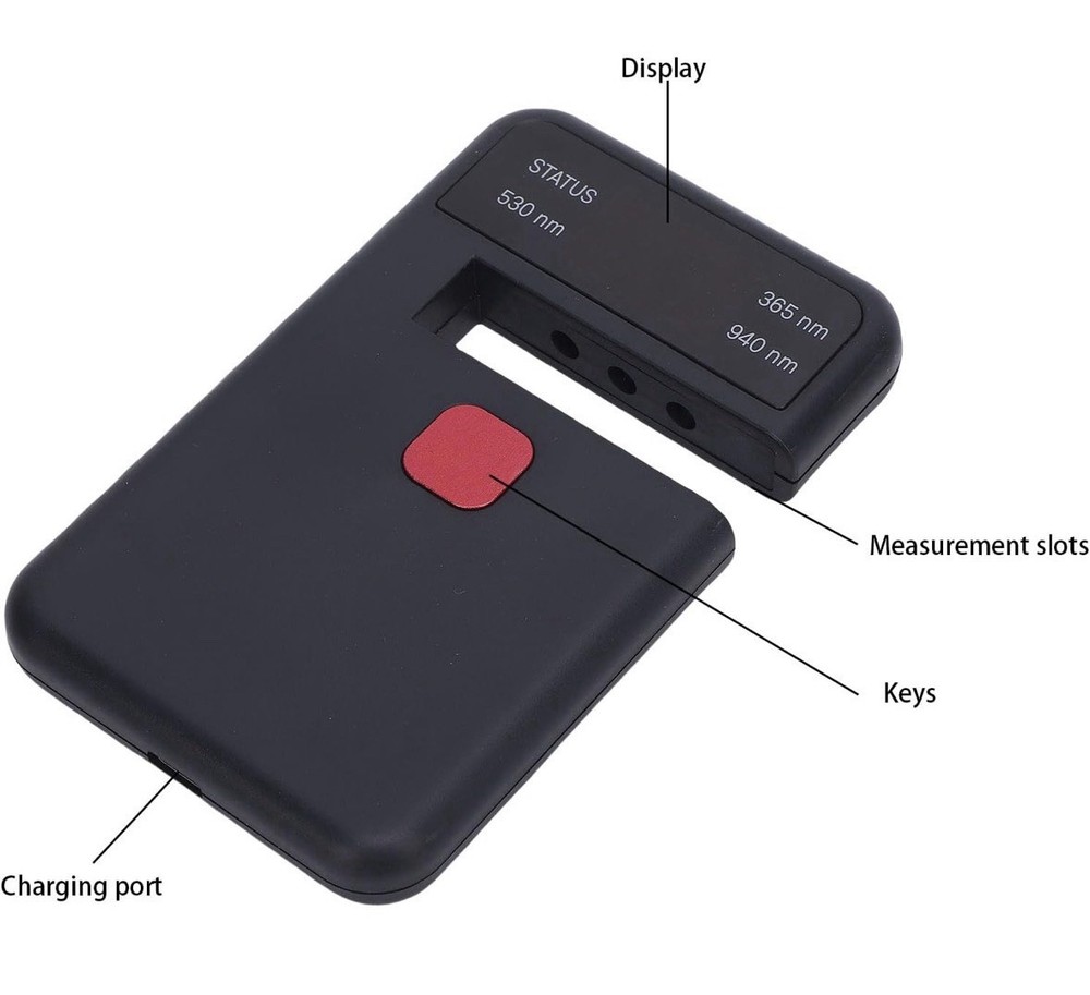 Handheld Light Transmittance Meter 750mah USB-C Rechargeable Light Meter