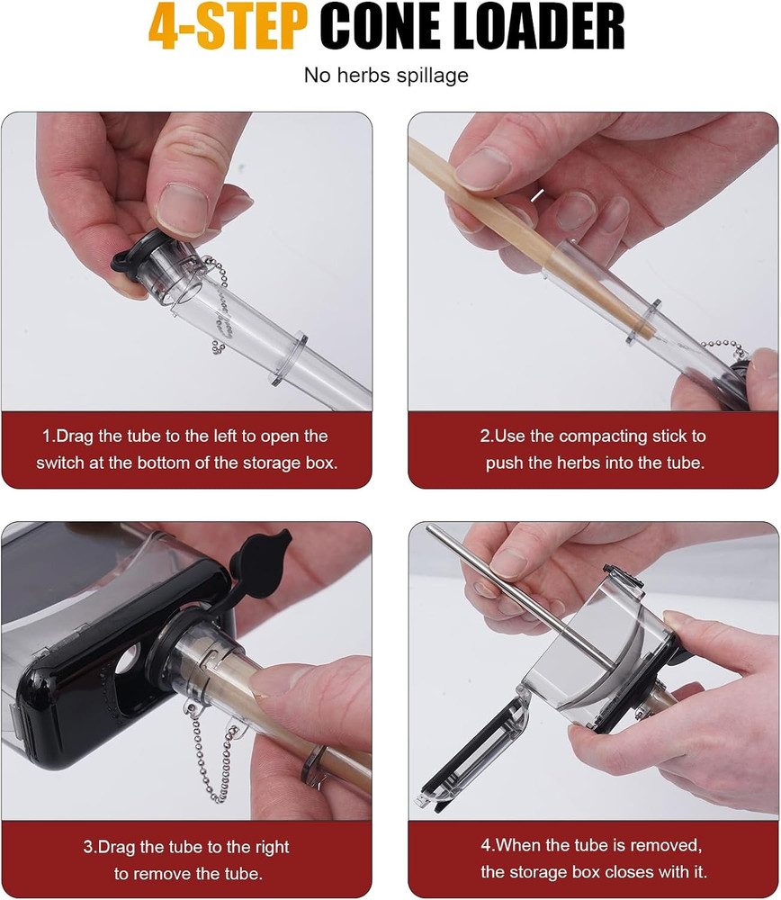 Portable Tobacco Blunt Roller & Cone Loader - Manual Joint Roller with Rolling P