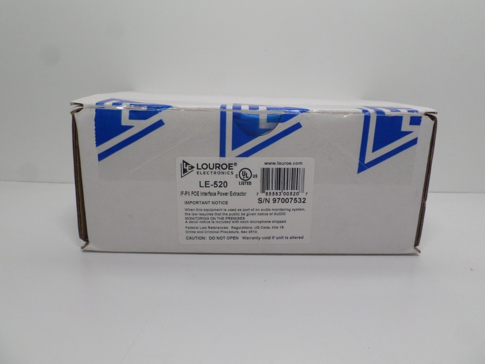 Louroe LE-520 IF PX Audtio Interface Poe Extractor Model C5-6
