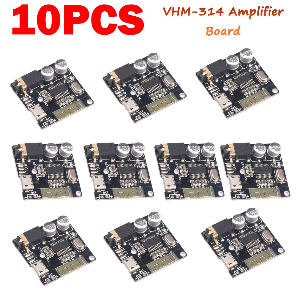 10PCS VHM-314 Bluetooth 5.0 Amplifier Board Audio Lossless MP3 Decoder Module