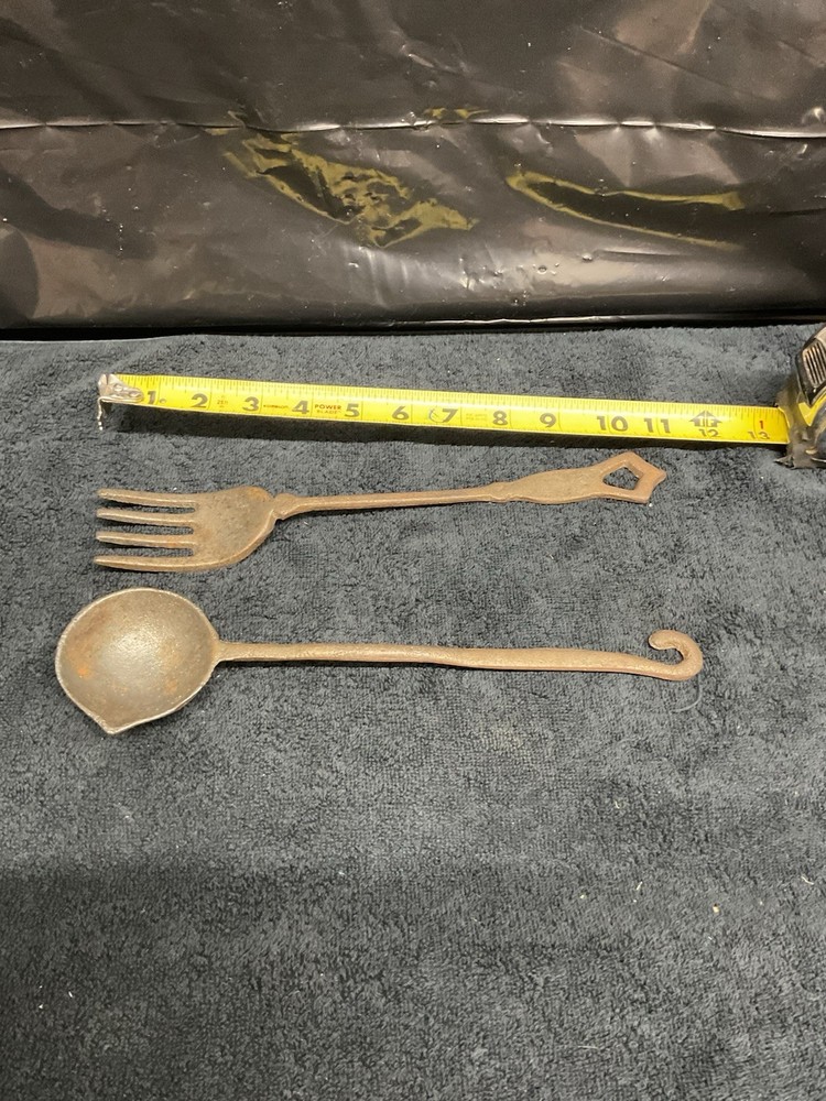 Cast Iron Ladle And Fork 11" Long