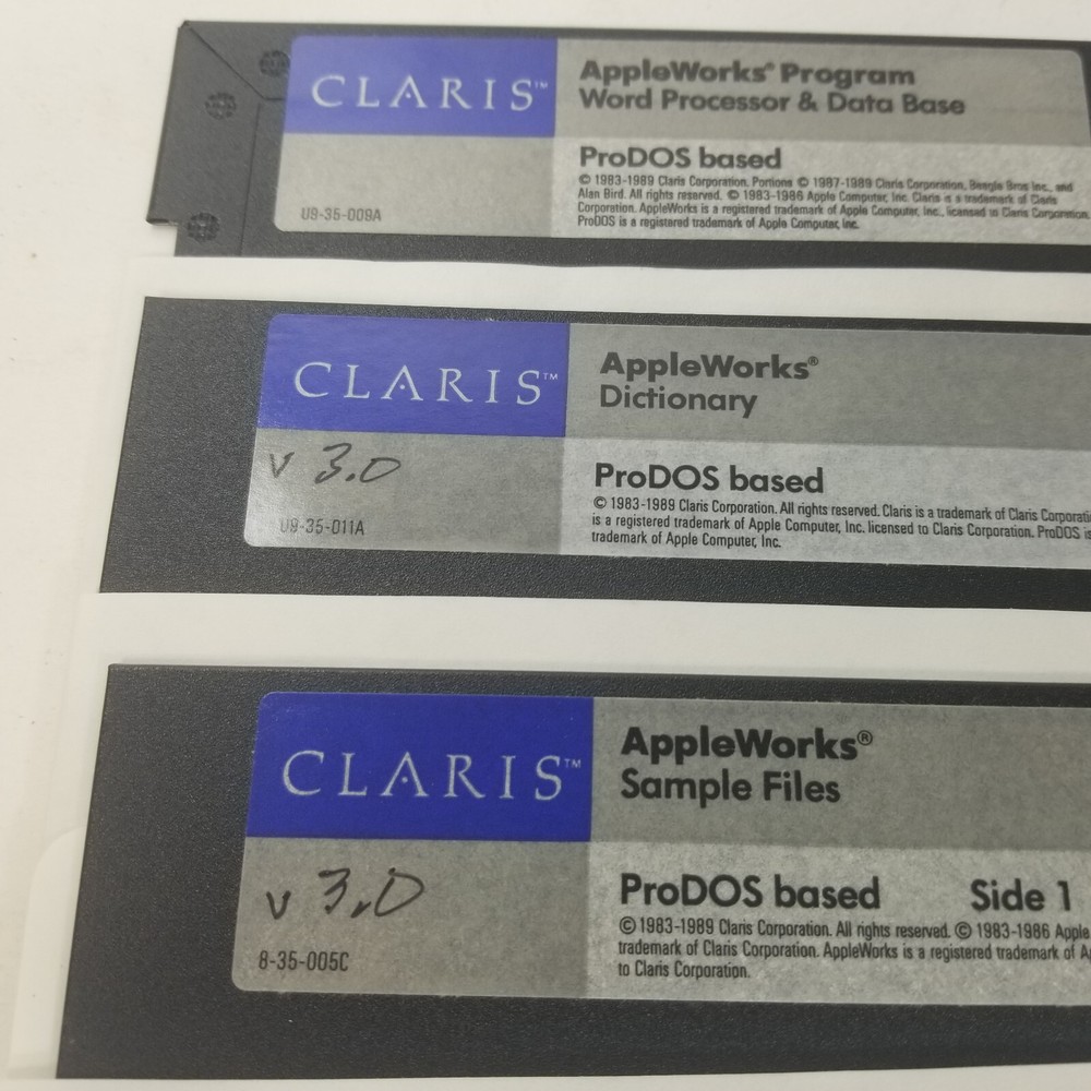 Claris Appleworks Software Startup, Sample Files, Spreadsheet 5.25 Disks