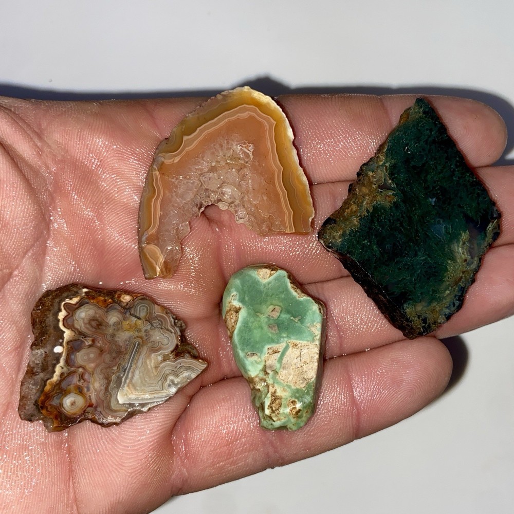 Stunning Unique Mini Lapidary Slabs 4 Pc