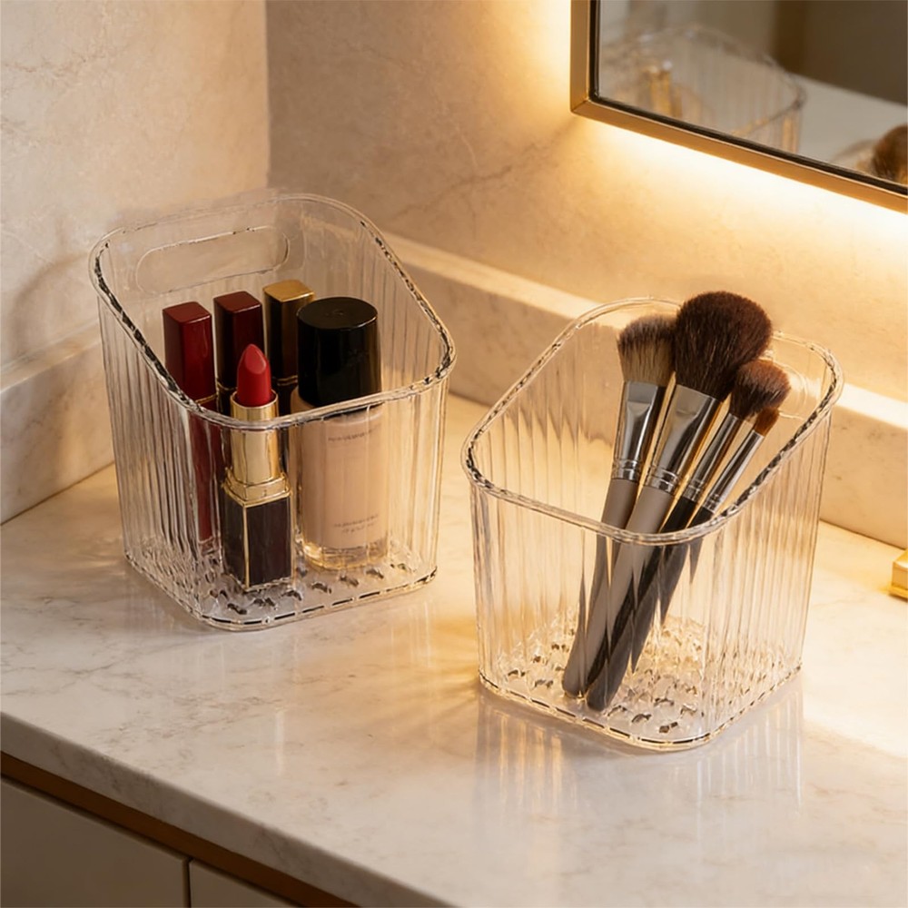 4 Pack Acrylic Wall Mounted Storage Racks, Stackable Cabinet Door Storage Con...