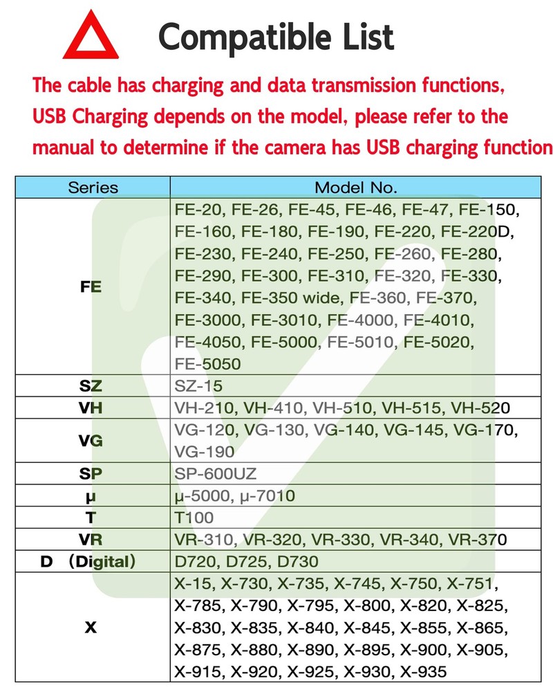 3.3Ft USB Cable for Olympus Camera CB-USB7 Compatible with Black