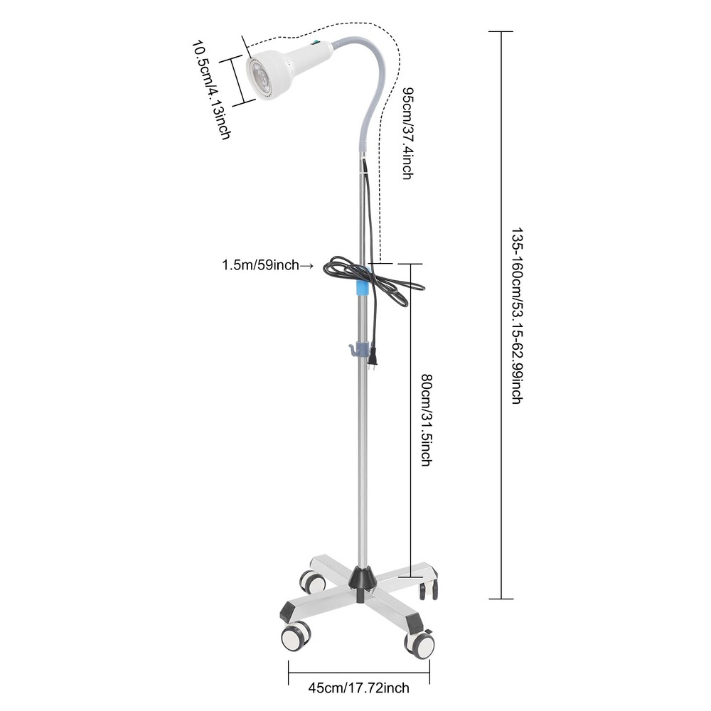 Adjustable Height Examination Lamp Four-legged Mobile LED Examination Light