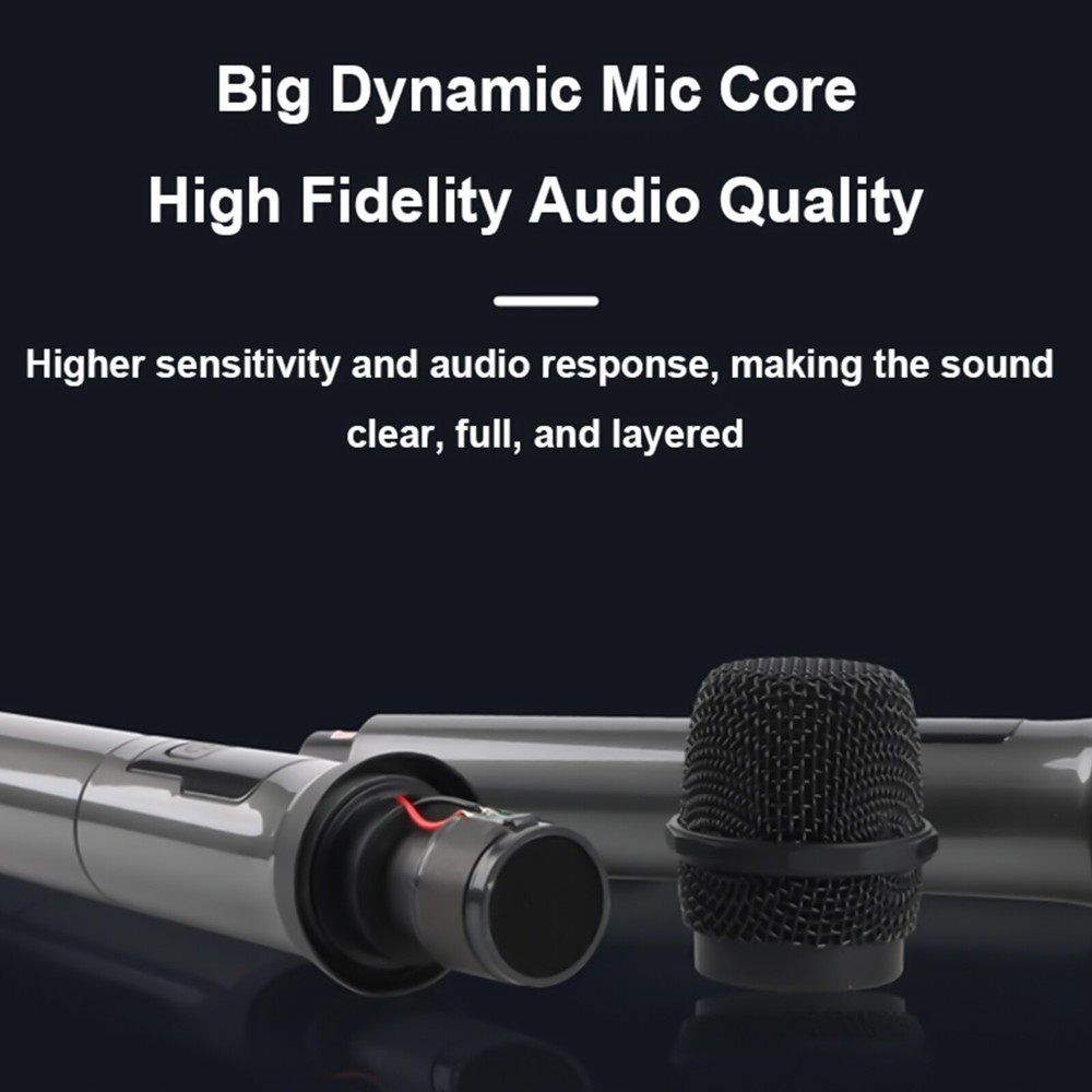 2PCS Professional VHF Wireless Microphone Handheld Mic System Karaoke w/Receiver