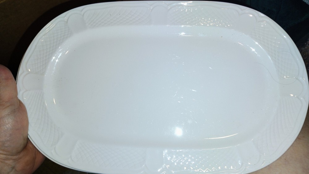 Lenox Glacier Point Terra Whites 13” Oval Serving Platter