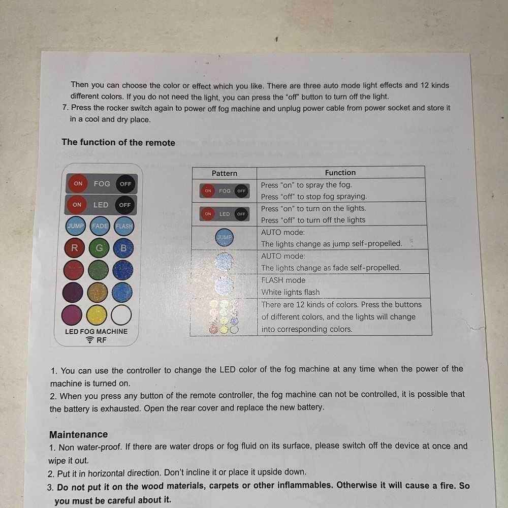 LED Fog Machine new in box