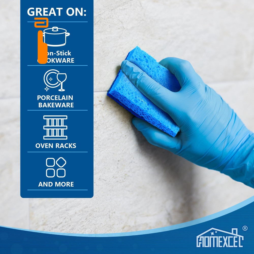 HOMEXCEL Sponges Kitchen 24pcs, Non-Scratch Scrub 24 Count, Blue-rectangle