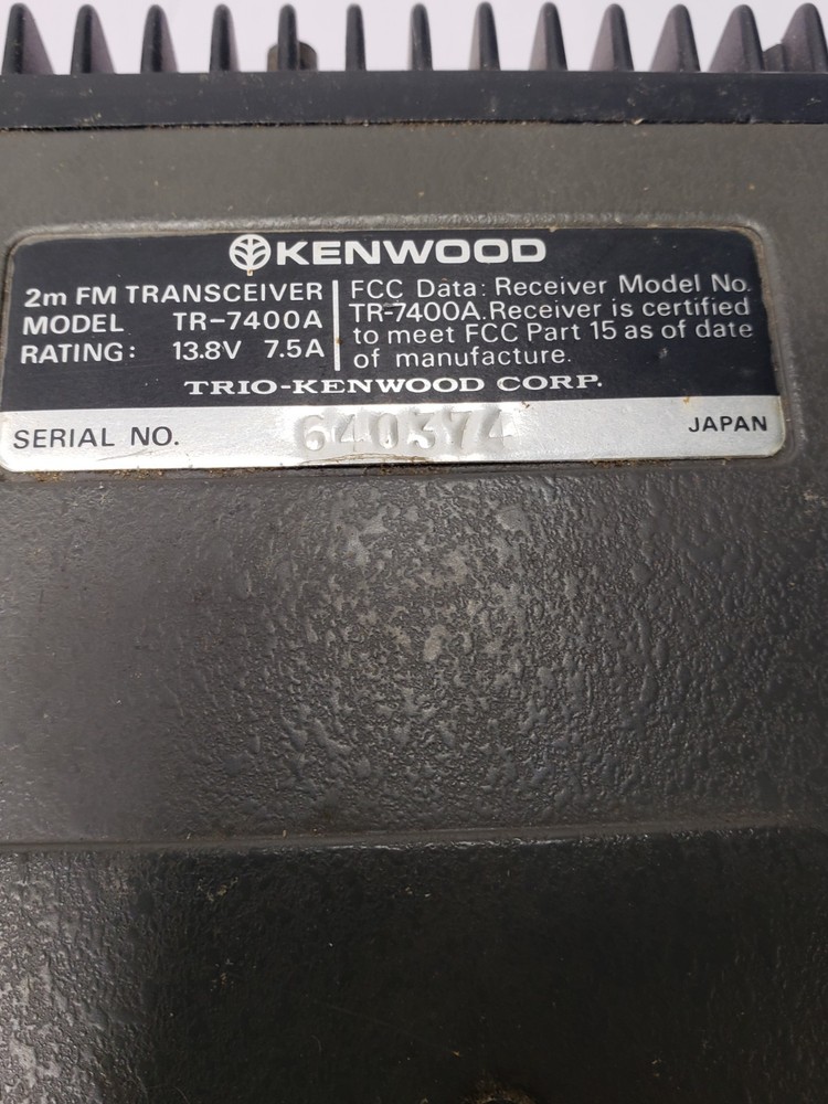 Kenwood TR-7400A 2M Transceiver Radio w/ Microphone & Original Box Untested