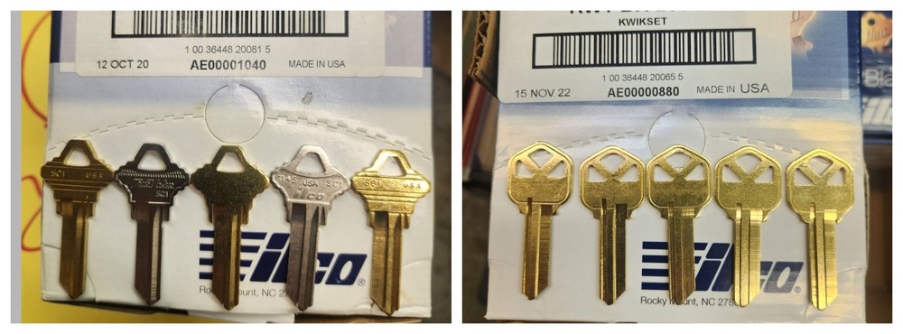 5 Pack   kw1 OR sc1 Key Blanks