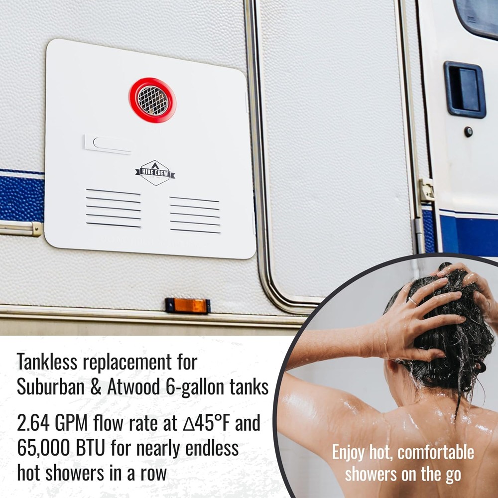 Hike Crew Tankless RV Hot Water Heater, RV Propane Water Heater System