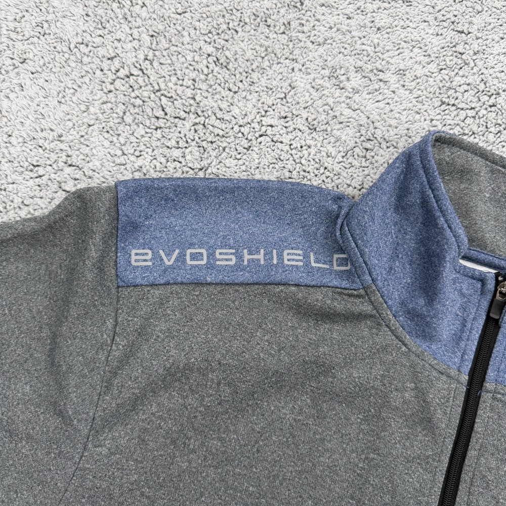 Evoshield 1/4 Zip Pullover Mens Small Gray Blue Mock Baseball Coach Sweater Soft