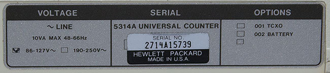 HP 5314A Basic Universal Frequency Counter 100 MHz 100 ns