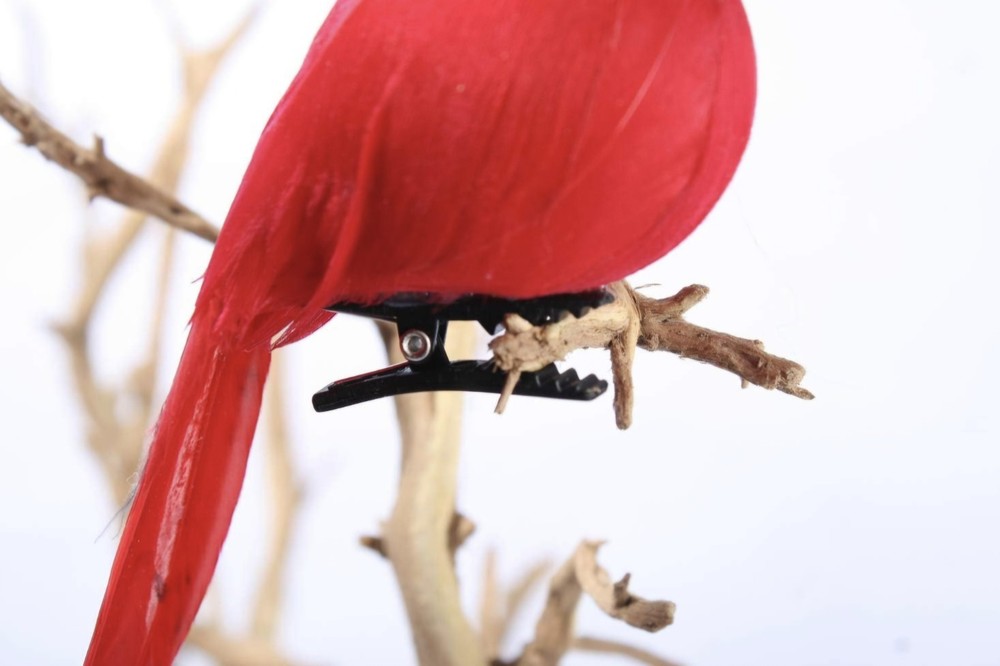 Factory Direct 12 Bright Red Artificial Cardinal Birds with Clips