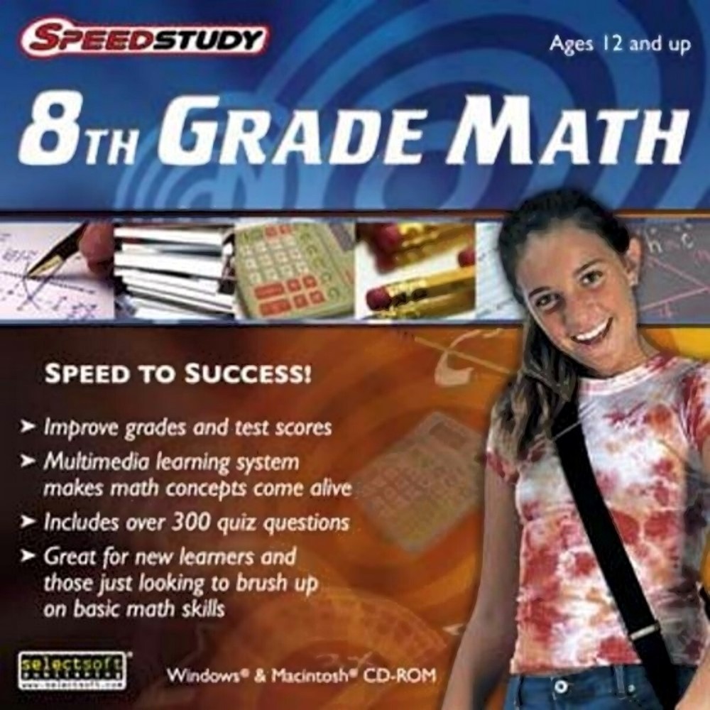 SpeedStudy 8th Grade Math - 25 Standards-Based Lessons PC Software Sealed New