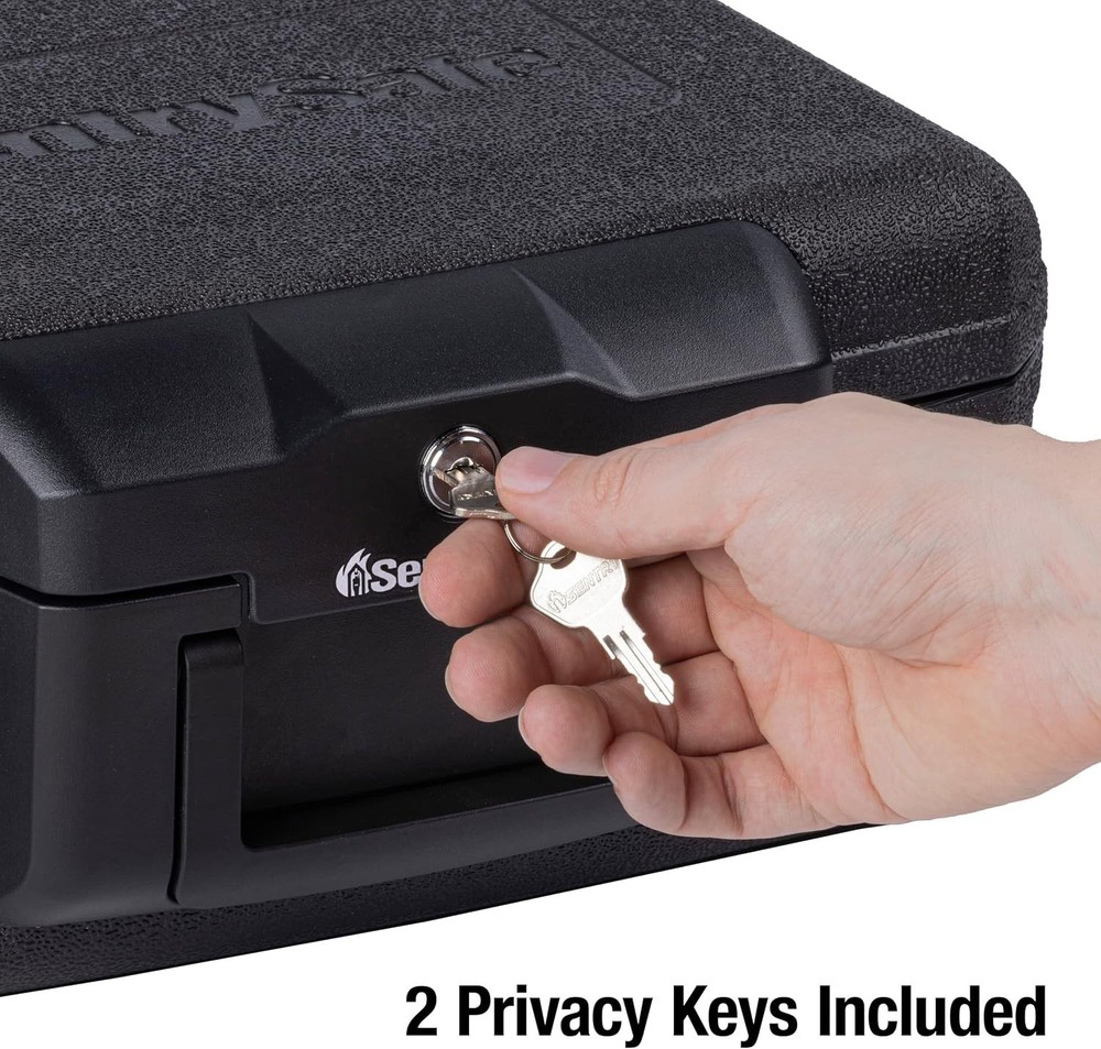 Fireproof Lock Box with Key, Portable Safe for Documents & Valuables