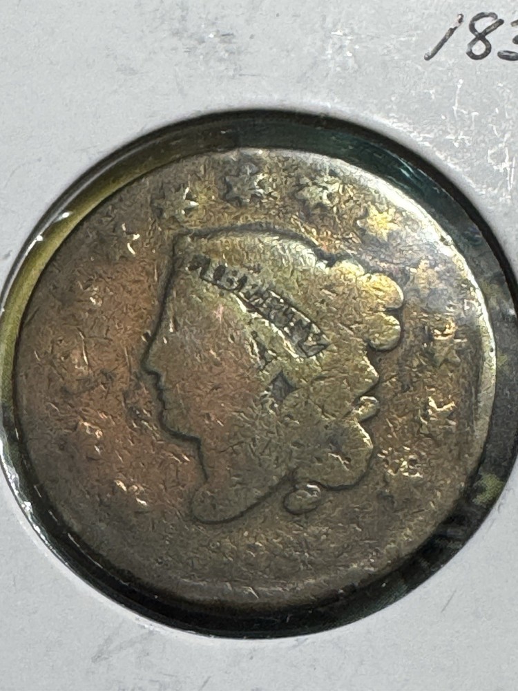 1833 Large Cent, Coronet Head, Better Date, 99c shipping