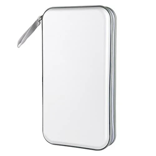 CD Case, DVD Case Holder 96 Capacity Hard Plastic CD DVD Disc Cases White