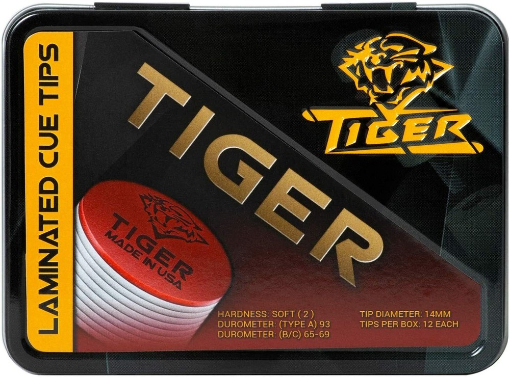 Tiger Laminated Billiard Pool CUE TIP 1 piece - 14mm