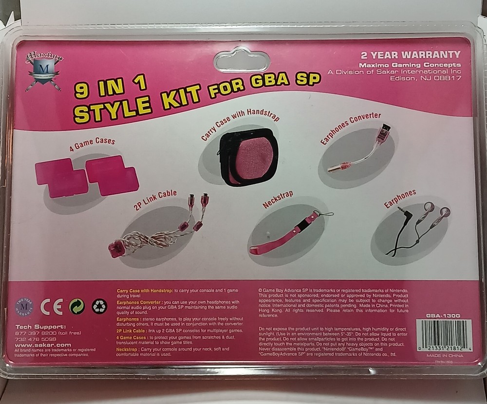 Maximo 9 In 1 style kit for GBA SP NEW!