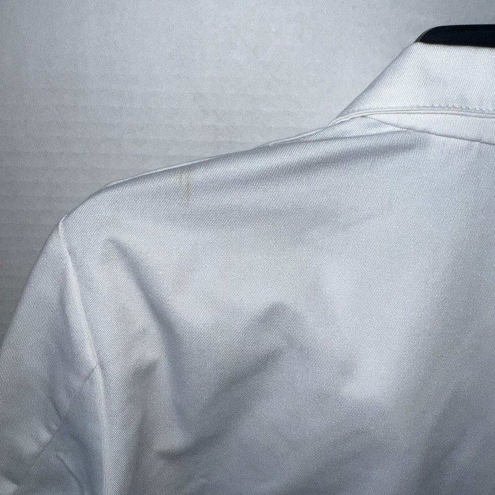 Landau Lab Coat Adult Size 34 White Button Front