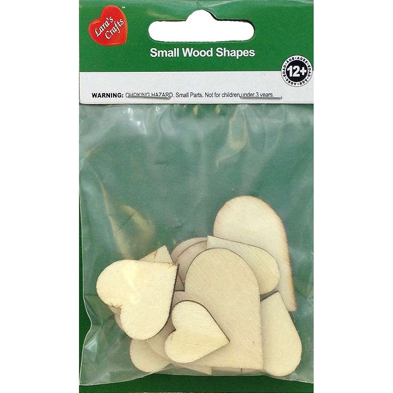 Assorted Wood Shapes Hearts 12/Pkg