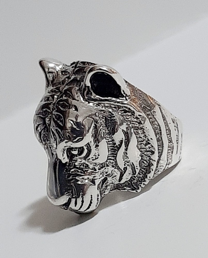925 SILVER RING Men SEAL Tiger Ring Sterling Man $
