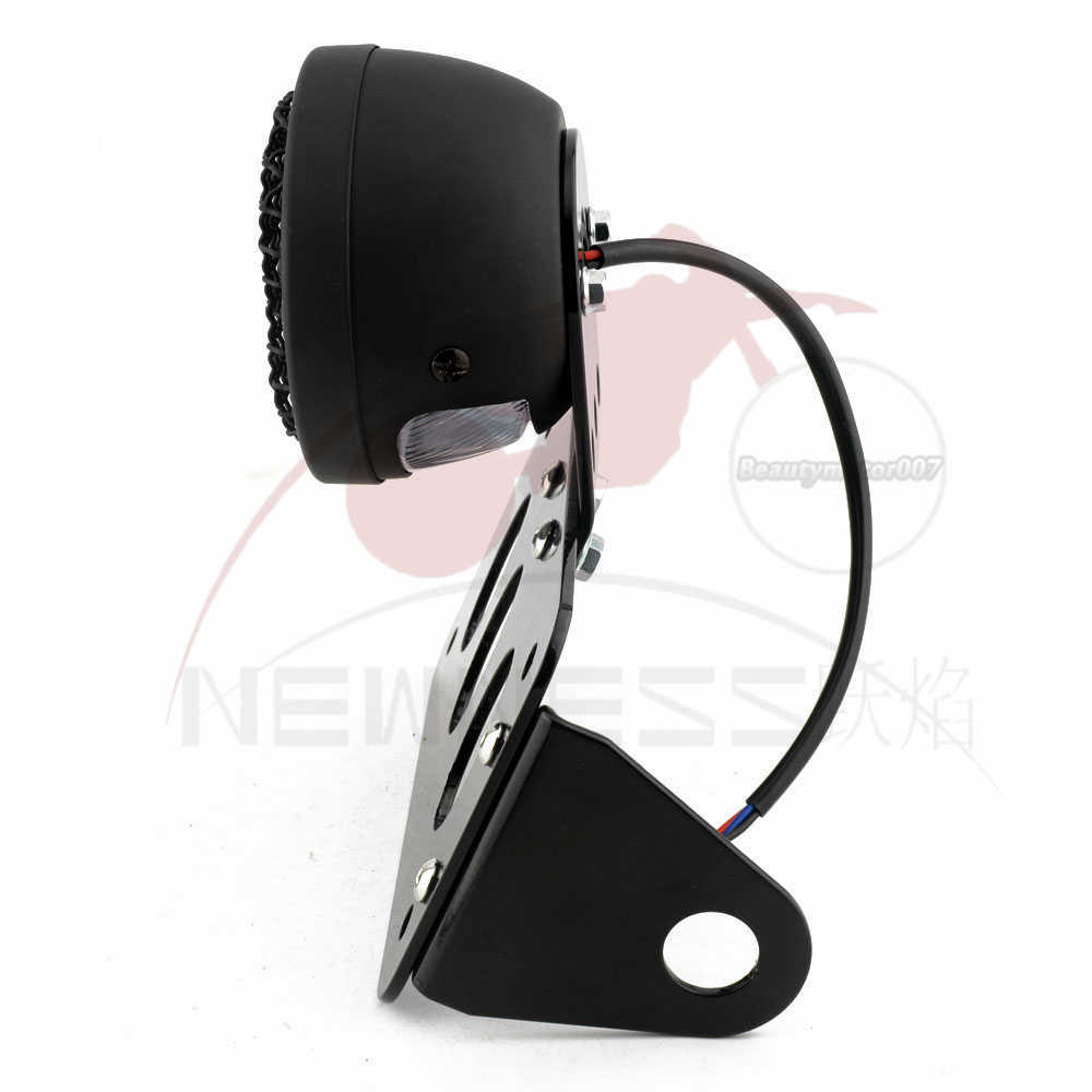 Side Mount Tag License Plate Holder Bracket LED Tail Light for Custom Bobber