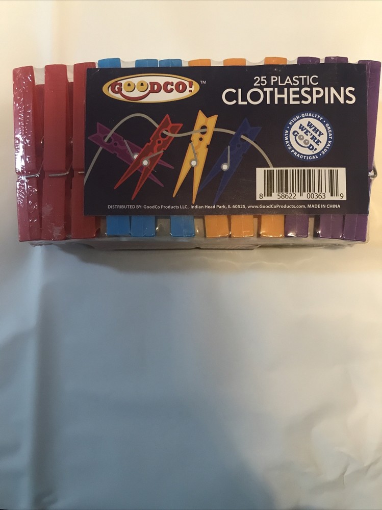 Plastic Spring Clothespins Goodco 25 Count (2-FD-36)