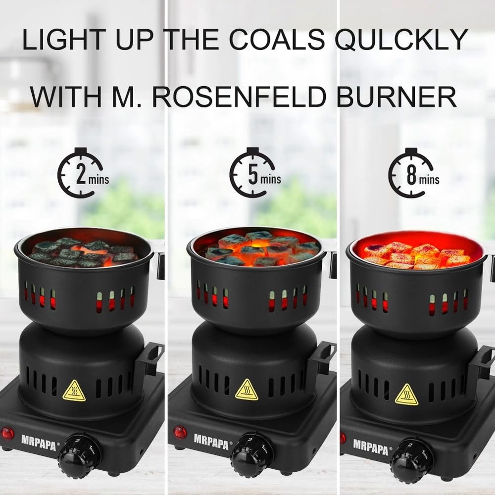 Electric Charcoal Starter set High Temp Fire Lighter for Grill Black