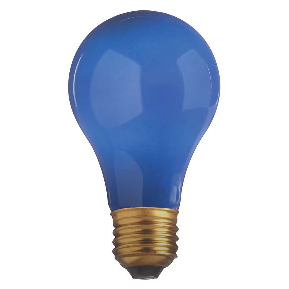 4 Pack CERAMIC SOLID BLUE BULBS A19 25W 120V Medium E26 Base 25A19 Dimmable